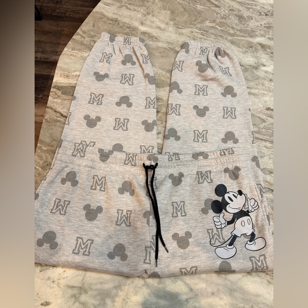 Disney Mickey Mouse Gray Jogger Sweatpants Adult XXL